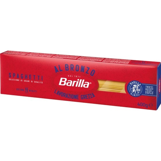 Barilla Spaghetti Al Bronzo Lange Pasta aus Hartweizengrieß 400g 