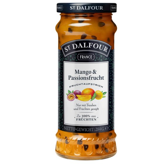 St. Dalfour Fruchtaufstrich Mango und Passionsfrucht Konfitüre 284g 