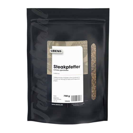 Ubena Steakpfeffer schwarz geschroten herzhaft Zipbeutel 750g 