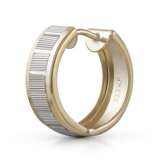 Ohrringe Gold 333 zweifarbig glanz/matt 15mm Durchmesser 