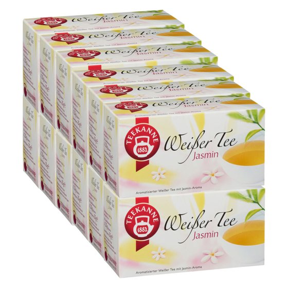 Teekanne Weißer Tee Jasmin mild mit natürlichem Aroma 25g 12er Pack 