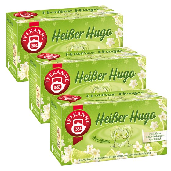 Teekanne Heißer Hugo mit Holunderblüte und Limettenaroma 45g 6er Pack 