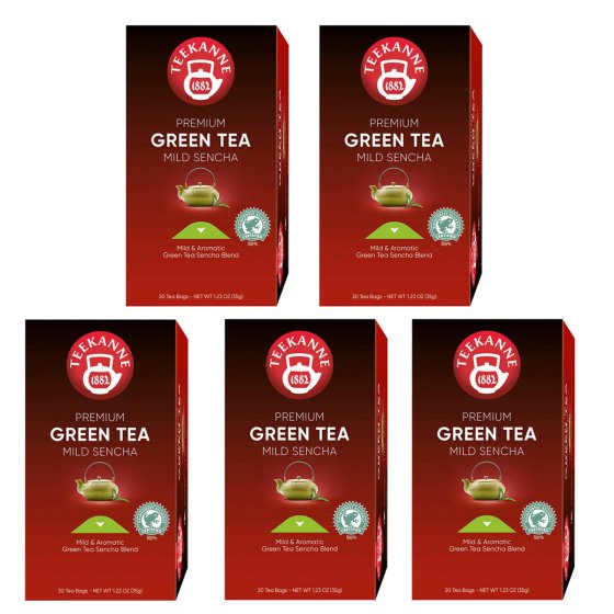 Teekanne Premium Grüner Tee feinherb und duftigfrisch 35g 5er Pack 