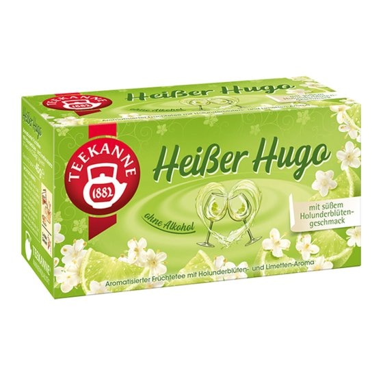 Teekanne Heißer Hugo mit feiner Holunderblüte und Limettenaroma 45g 