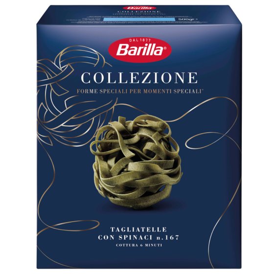 Barilla Collezione Tagliatelle con Spinaci Pasta aus Hartweizen 500g 