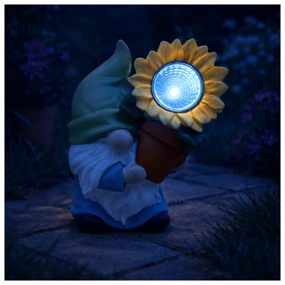Solardekoleuchte Zwerg mit Blume 