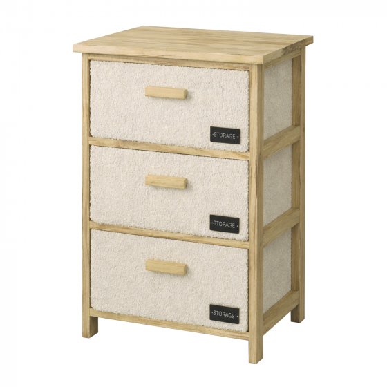 Kommode Melia mit 3 Plüsch-Schubladen 