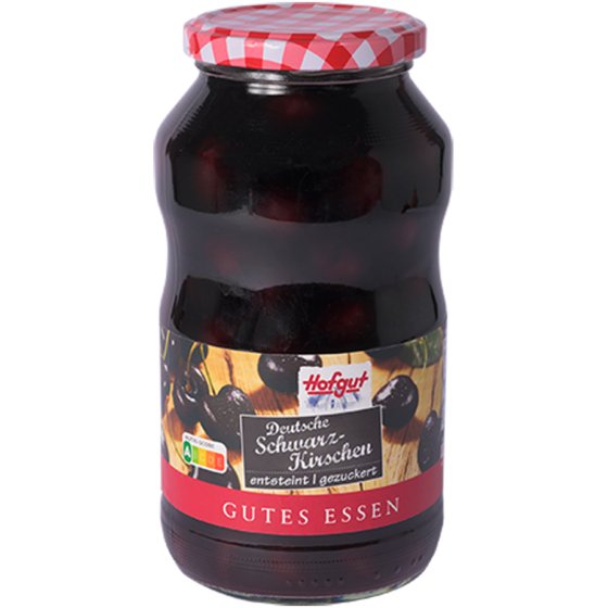 Hofgut Schwarzkirschen fruchtig süß entsteint und gezuckert 720ml 
