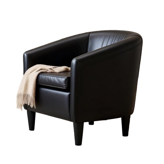 Clubsessel Cadogan Kunstleder Schwarz 