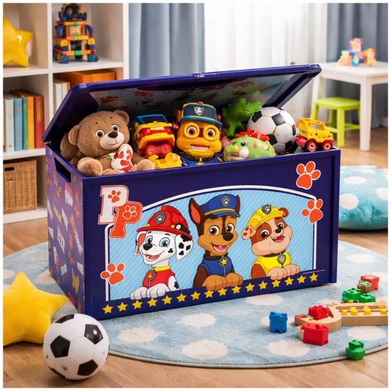 Paw Patrol Spielzeugkiste mit Deckel Kinder Aufbewahrungsbox Blau 