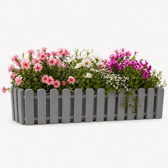 Blumenkasten mit Wasserspeicher Nessa 75 cm Grau 