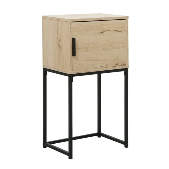 Konsolentisch Cedrik 40 cm mit Tür Artisaneiche-Schwarz 