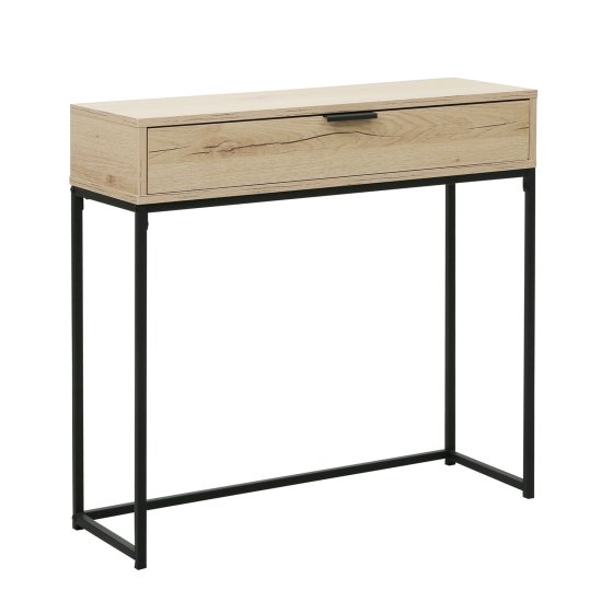 Konsolentisch Cedrik 80 cm mit Schublade Artisaneiche-Schwarz 