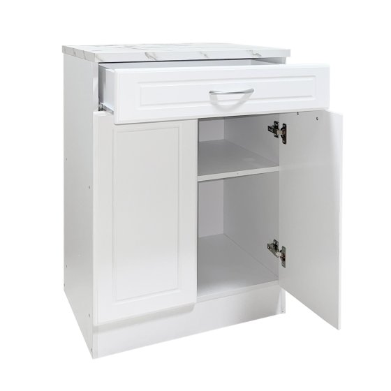 Küchenunterschrank Jenna Country Weiß 60 cm mit Schublade 