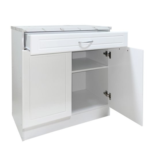 Küchenunterschrank Jenna Country Weiß 80 cm mit Schublade 