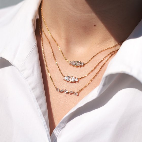 Collier 925/- Sterling Silber vergoldet Weißtopas 