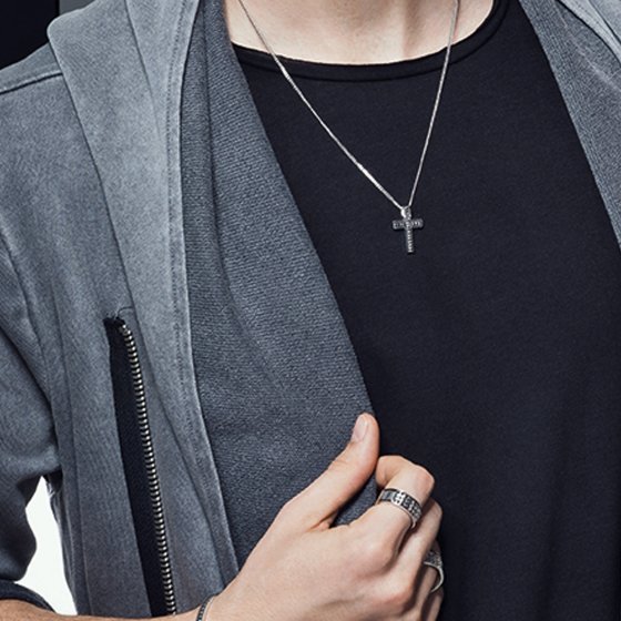 Anhänger mit Kette 925/- Sterling Silber rhodiniert Spinell 