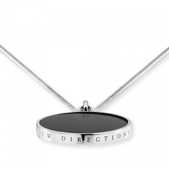 Anhänger mit Kette 925 Sterling Silber rhodiniert Onyx 