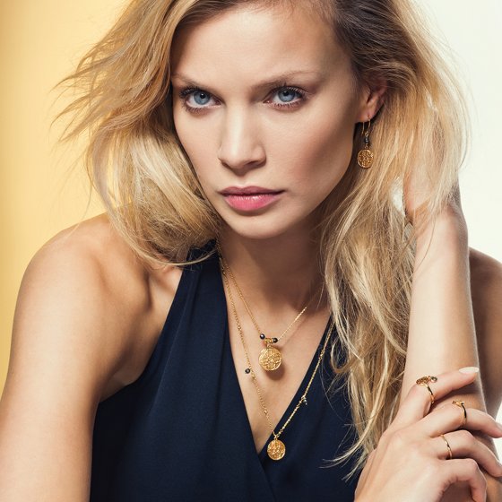 Anhänger mit Kette 925/- Sterling Silber vergoldet Hämatit 