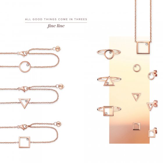 Collier 925/- Sterling Silber rotvergoldet Zirkonia Kreis 