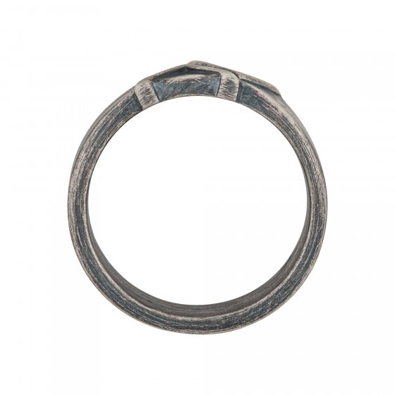 Ring 925/- Sterling Silber matt oxidiert Dreieck 