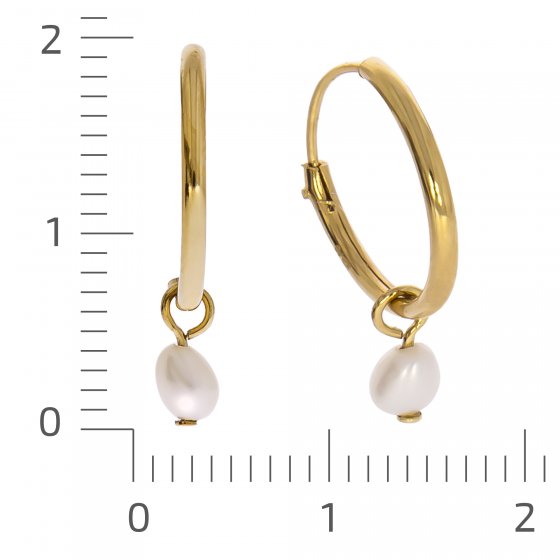 Ohrringe Silber 925 vergoldet mit weißen Perlen 3x5mm 