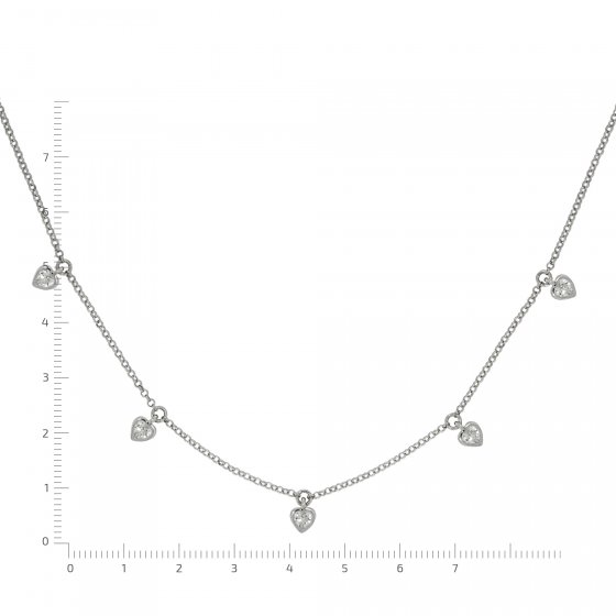 Halskette Silber 925 rhodiniert mit Zirkonia weiß 