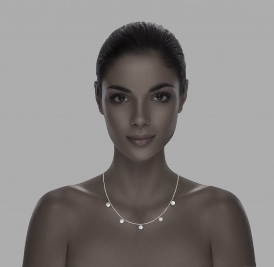 Halskette 925 Sterling Silber rhodiniert Plättchen-Anhänger 42+3cm 