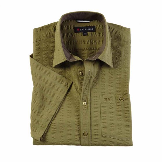 Baumwoll-Seersuckerhemd im Set 3XL (47/48) | Beige#Grün