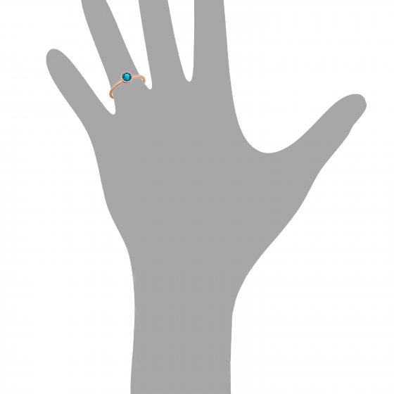 Ring 585 Gold Roségold mit Blautopas (beh.) rund 