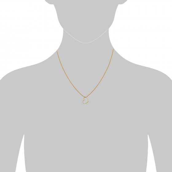 Halskette Gold 375 mit Herz-Anhänger 42/45cm lang 