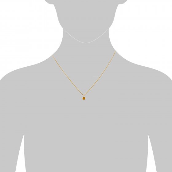 Halskette Gold 585 mit echtem Citrin 5x5mm 