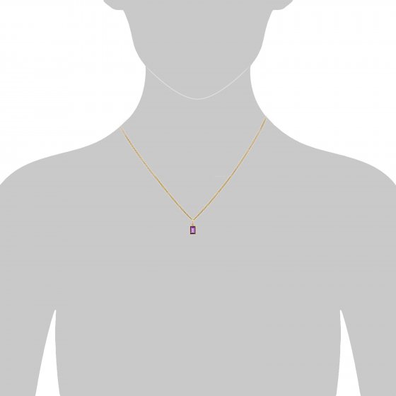 Halskette 585 Gold mit echtem Amethyst 42/45cm lang 