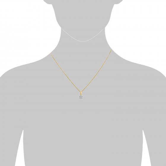 Halskette Gold 585 zweifarbig 42/45cm lang mit Brillant 0,006ct. 