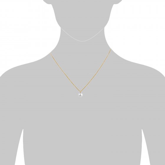 Halskette Gold 585 mit weißer Perle 9mm 