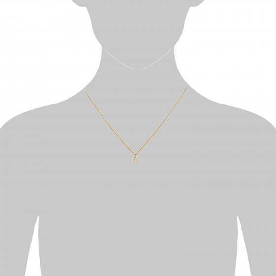 Halskette Gold 375 mit Anhänger 42/45cm lang Buchstabe B 