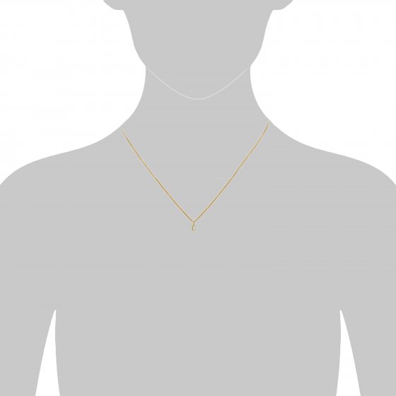 Halskette Gold 375 mit Anhänger 42/45cm lang Buchstabe E 