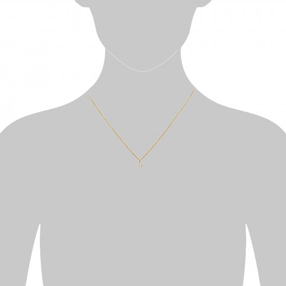 Halskette Gold 375 mit Anhänger 42/45cm lang Buchstabe H 