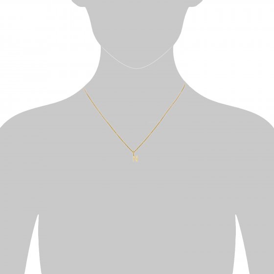 Halskette Gold 375 mit Anhänger 42/45cm lang Buchstabe N 