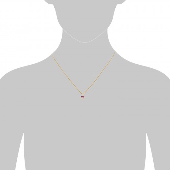 Halskette Gold 585 mit natürlichen echten Steinen 42/45cm lang 