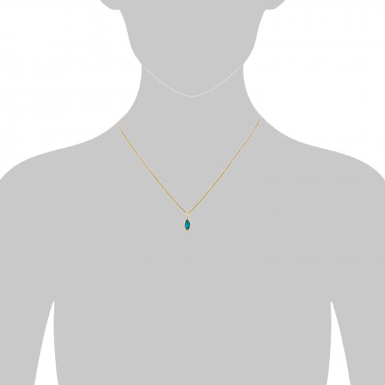 Halskette Gold 585 mit Blautopas (beh.) London blue 42/45cm lang 