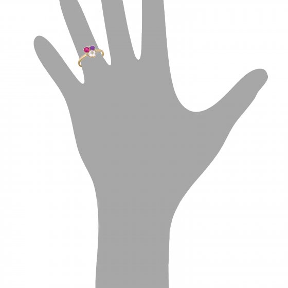 Ring Gold 585 mit Rosaquartz Amethyst Rhodolith Brillant 