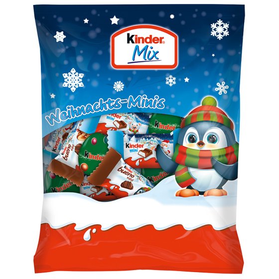 Kinder Mix Weihnachts Mini Mischung mit Vollmilchschokolade 153g 