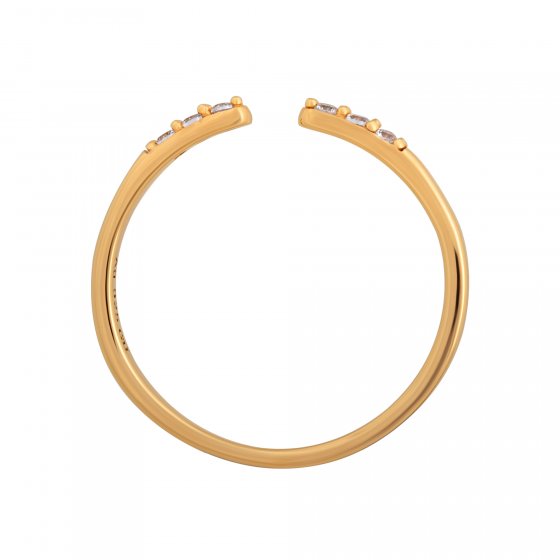 Ring 925/- Sterling Silber vergoldet offen Zirkonia Stacking 