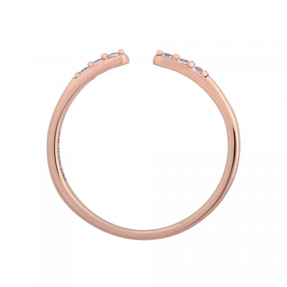Ring 925/- Sterling Silber rosévergoldet offen Zirkonia Stacking 