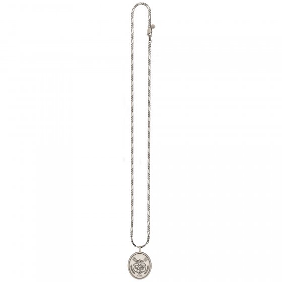 Anhänger mit Kette 925/- Silber satiniert oxidiert Champion Wappen 