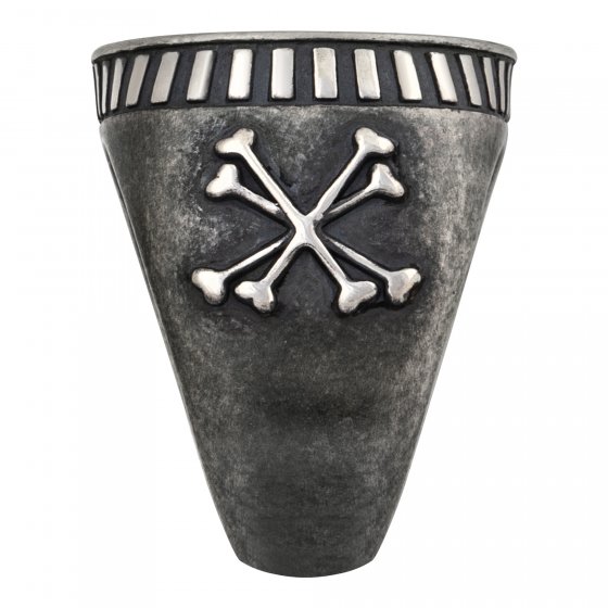 Ring 925/- Sterling Silber Siegelring matt oxidiert Rock Music Skull 