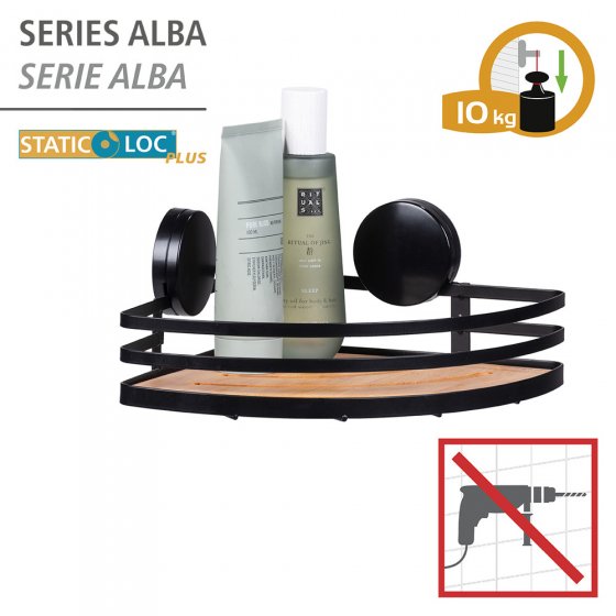 Static-Loc® Eckablage Mod. Alba, Badezimmerablage 