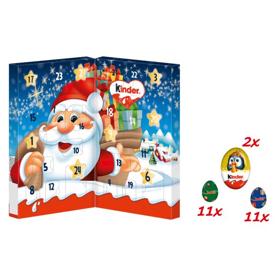 Kinder Mix Tisch Adventskalender mit Vollmilchschokolade 113g 