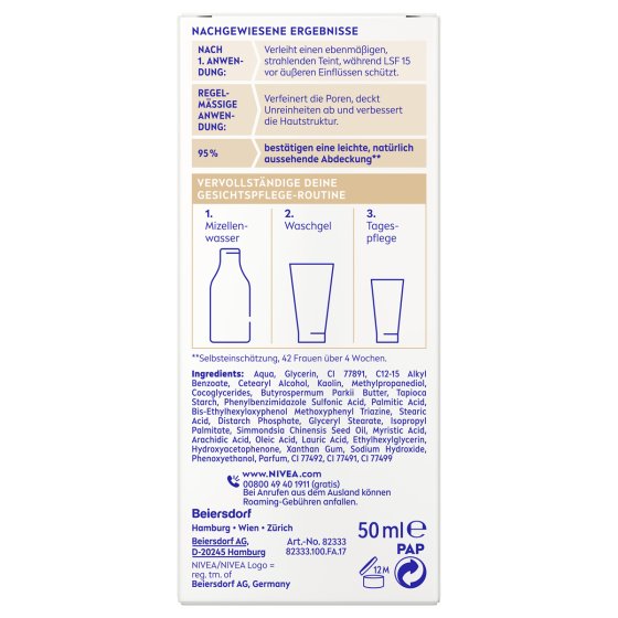 Nivea 5in1 getönte Tagespflege BB 24h für helle Hauttypen 50ml 